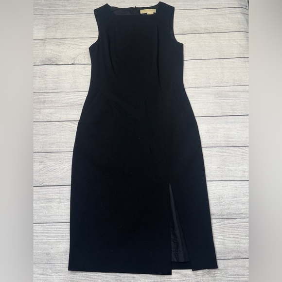 Michael Kors Little Black Dress Wool Sheath Made In Italy Size 2 - Picture 1 of 7